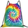 Generic con Coulisse Borsa Sportiva da Palestra Tie Dye Colorful Rainbow Sacca Ginnastica Fashion Zainetto per Adulto Piscina Viaggi 36X42Cm