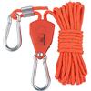 RNXRZANK Regolatore di Tensione per Corda Antivento da Tenda con Moschettone Fisso, in Lega di Zinco Resistente E Riflettente, Adatto per Campeggio, Escursioni, 4mm 4m Arancio