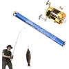 Generico Canne da pesca e bobine combinate, canna da pesca e combo bobina | Kit di tascabile | Pole a mosca, attrezzatura da traina pieghevole per viaggi all'aperto, campeggio, famiglia
