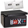 THERM BOX 12B - Contenitore termico da 12 litri, con 2 mattonelle refrigeranti in gel, dimensioni interne 33,5 x 23,5 x 15 cm, spessore parete 3 cm, scatola isolante in polistirolo, riutilizzabile