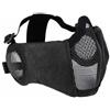 Xoeryoy Maschera in Rete per Softair - Maschera in Rete a Mezza Faccia Pieghevole con Protezione per Le Orecchie, Maschere Softair Regolabili per Caccia, tiro a Paintball, Nera