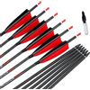 ACCMOS 33 Pollici Freccia in Carbonio ID 6,2 mm Spine 300 340 400 500 600 700 800 con 4 Piuma di Tacchino Frecce da Caccia, per Arco Ricurvo Arco Composto Tiro con L'Arco 6/12 pzi