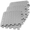 DOITOOL 6 Pezzi Tappeto Palestra Eva Antiscivolo a Incastro Motivo Foglia 30x30cm, Tappetino Fitness Spesso per Yoga e Allenamento, Assorbente e Ammortizzante