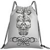Generic Unisex Coulisse Tasche Black And White Skull Head Painted On Paper Sacca Sportivo Personalizzato Zaino da Viaggio per Yoga All'Aperto Adulto 36X42Cm
