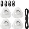 Generic Confezione da 4 toppe triangolari con anello a D in acciaio inossidabile con corda elastica da 2,5 m, kit di patch con anello a D, accessori per paddle, canoa e tavola da surf (bianco)
