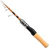 Nexbrill Canna da pesca telescopica, 1,5 m, ultraleggera, 65 g, in fibra di carbonio, portatile, sensibile, per trote e piccoli pesci da viaggio (150 cm)
