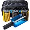 XCMAN Set di spazzole rotanti per Sci, Lunghezza 100 mm, Manico con targhetta di Sicurezza e 3 spazzole: Nylon, crine di Cavallo, Ottone