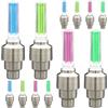 NIYANGLE 12 Luci LED per Ruote Bici, Tappo Valvola in Alluminio e Plastica, Batteria Affidabile e Consumo Ridotto, per Sicurezza Notturna in Bicicletta