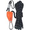 RNXRZANK Regolatore di Tensione per Corda Antivento da Tenda con Moschettone Fisso, in Lega di Zinco Resistente E Riflettente, Adatto per Campeggio, Escursioni, 6mm 5m Nero
