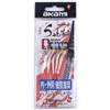AKAMI Sabiki Shrimp Akami Serie AKSHWH - Montatura 5 Ami Gold con Gamberetti Gomma e Filamenti Luminosi - Fluorocarbon 100% (1 BLISTER - #8)