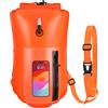 Kiiwah Boa Nuoto Acque Libere 20L per Adulti, Altamente Visibile Sicuro Boa Traino Gonfiabile per Nuoto Galleggiante da Nuoto All'Aperto per Orecchie, per Kayak, Triathlon, Surf e Snorkeling