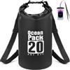 URAQT Borsa Impermeabile, Zaino Impermeabile da 5L 10L 20L, Bag Sacco Impermeabile con Tracolla Regolabile, Chiusura a Rotolo, per Sport Acquatici, Kayak, Barca, Rafting, Nuoto, Campeggio(Giallo,10L)