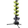 Furlihong 3807BH - Macchina per palline da tennis con base triangolare, velocità regolabile, porta di lancio oscillante (sinistra/destra, superiore/basso), per qualsiasi livello di allenamento