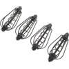 SHERCHPRY Gabbia per Esche da Pesca Set 4 Pezzi in Ferro Nero Design Cavo Accessorio per Feeder Resistente e Leggero per Pesca All'aperto