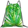 Generic Personalizzato Zaino Coulisse Tropical Summer Green Leaves Sacca Sportivo Fashion Zaino da Viaggio per Adulto Piscina Donna 36X42Cm