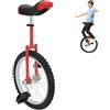 LKHDONG Monociclo unisex da 18 pollici, monociclo, per allenamento, con manici, altezza regolabile 73-85 cm, max. 75 kg (rosso)
