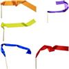 PLAFOPE Set 7 Nastri Colorati in Raso per Ginnastica Ritmica, Nastri da Danza Energetici con Manico in Legno, Attrezzo per Allenamento e Spettacoli di Danza