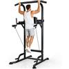 Worldgeil Power Tower Multifunzione Dip Station - Barra per trazioni autoportante - Pull Up Station senza fori per l'allenamento della forza per la casa