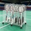 DAJIAYIQI Carrello portaracchette da Badminton, espositore da Terra con Ruote bloccabili a 360°, organizzatore e Supporto di Grande capacità per campi da Tennis e scuole(70 x 35 x 55 cm)