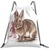Generic Fashion Zaino Coulisse Easter Rabbit Bunny Sacchetto Sportivo Poliestere Zaino Scuola per All'Aperto Donna Vacanze 36X42Cm