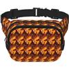 PPHGUT Phoenix Print Square Doppio Strato Marsupio Uomini Donne Quotidiano Sport All'aperto Corsa Viaggio