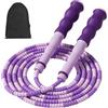GWAWG 2,8 m corda per saltare con perline morbide, lunghezza regolabile, manico antiscivolo segmentato per bambini e adulti
