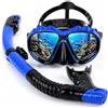 HEEFEN Maschera Subacquea Adulti e Boccaglio - 180° Panoramica Maschera Snorkeling, Vetro Temperato, Maschera Subacquea Professionale in Silicone Liquido con Tubo Dry Top (Nero)