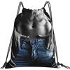 Generic Leggero Borsa Sportiva da Palestra Sexy Muscular Na-KED Man And Female Hands Drop Your Jeans Sacco Sportive Unisex Zaino da Viaggio per Yoga Adulto Piscina 36X42Cm
