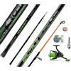 Generico Kit Combo Canna + Mulinello + Filo + Lenza Pronta + Piombo Surfcasting BRUTALE 4.20 Metri Lancio 100/200 Gr Pesca a Fondo Mare Surf Casting Spiaggia