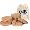 CLUB4BRANDS C4B Set Per Estensione Schiena in Sughero | Stretching Schiena, Colonna Vertebrale e Petto | Estensore Schiena con Altezza Regolabile | con Borsa da Palestra in Cotone