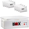 THERM BOX Scatola termica in polistirolo da 53 W, 53 litri, con 8 mattonelle refrigeranti in gel, dimensioni interne 62,5 x 44 x 20 cm, spessore parete 3 cm, scatola isolante in polistirolo