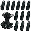 Gmili 24x Tenda Accessorio Set, 12x Clip per Teloni di Fissaggio, Clip per Tende e teloni con bloccaggio, 12x Palla in Gomma Elastica per l Fissaggio Teloni, carichi, Parasole da Giardino Tende