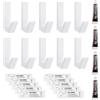 Aohyue 10 Pezzi Ganci Adesivi Senza Trapano, Appendi Accappatoio Bagno, Appendi Asciugamani Bagno in Alluminio, Antiruggine, Adatti per Porte, Armadi e Corridoi, con Adesivo, Bianchi