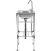 Shalmidor Lavabo in Acciaio Inox Commerciale, Mobile Lavandino, Lavabo in Acciaio Inox, con Rubinetto a 360°, Multifunzione, Lavelli Indipendenti 38x33x83 cm