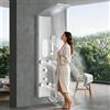 LLFFSSDG Colonna doccia 5 in 1, sistema idromassaggio con rubinetto, pannello doccia in acciaio inox spazzolato, include doccia a mano e ugello per vasca