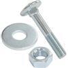 AERZETIX Set di 5 bulloni viti a testa tonda con quadro sottotesta M12x70mm / rondelle e dadi M12 / acciaio zincato/per fissaggio e assemblaggio