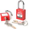 Bwintech 2 pezzi 38MM con chiave uguale rossa lucchetti di sicurezza Lockout Tagout Lockout per stazioni e dispositivi Lockout Tag Out