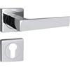 domino QUADRADO-QR M6 - Maniglia per porta della camera, dell'ufficio, della cantina e della porta interna, in alluminio cromato lucido