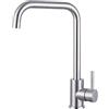 Woen-Flow Rubinetto da cucina, girevole a 360°, miscelatore da cucina, ad alta pressione, ad arco alto, monocomando, rubinetto da cucina con attacco G3/8, in acciaio inox spazzolato