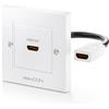 deleyCON Presa a Muro HDMI 1x Porta HDMI Montaggio a Filo Pulito 3D FULL HD HDTV 4K 2160p - Bianco