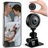 Hycago Mini fotocamera, 1080P HD Wi-Fi, telecamera di sorveglianza per interni, obiettivo girevole a 180°, per trasmissione dal vivo, app per cellulare, controllo remoto, visione notturna, rilevamento
