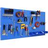 Simon Rack SimonRack Pannello Portautensili in Metallo, Pannelli per attrezzi, Include 22 Ganci e 8 Mensole, 1500x600 mm, Blu - Simonwork