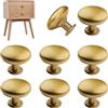 HTRTRR Pomelli rotondi dorati per cassetti - Set da 8 maniglie vintage in lega di zinco, pomelli antichi per mobili, armadi e comò, stile retrò con viti, resistenti e antiruggine