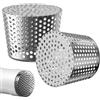 HUAERSICO 2 Pezzi Protezione per Grondaie in Acciaio Inox 304, Filtro Antifoglie per Tubi di Scarico, Rete per Drenaggio Acqua Piovana, Anti-Ruggine, Facile Installazione, 50 mm - 63 mm