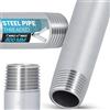 Instalguru Tubo Filettato 1'' Filettatura Maschio Prolunga Pollice 800 mm Acciaio Inox Conico Collegamento Impianto Acqua Pressione Riscaldamento