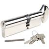 DIDA® Serratura a cilindro europeo da 90 mm (35T/55), con 3 chiavi anti-grimaldello, anti-urto, anti-trapano, alta sicurezza, finitura in nichel lucido, adatta a tutti i tipi di porte, BS EN 1303