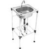 Goddlgjik Lavabo Indipendente in Acciaio Inox, Lavello Per Cucina con Rubinetto Dell'acqua Fredda e Cestello Filtro, Lavello Da Esterno con Scarico, Massima 60 kg (38 x 33 x 83 cm)
