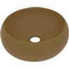 vidaXL Lavandino Lusso Rotondo Lavello per Bagno Lavabo per Toilette Sanitari Prodotti per Bagno Vaschetta Crema Opaco 40x15 cm in Ceramica