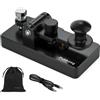 Putikeeg Chiave Morse Automatico in Lega di Alluminio CW Paddle Keyer per Comunicazioni Onde Corte 9,5×4,7×4,3cm