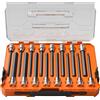 Klein Tools 652216HEXL - Set di chiavi a bussola esagonali lunghe, 16 pezzi, SAE e metriche, punte esagonali lunghe, custodia MODbox